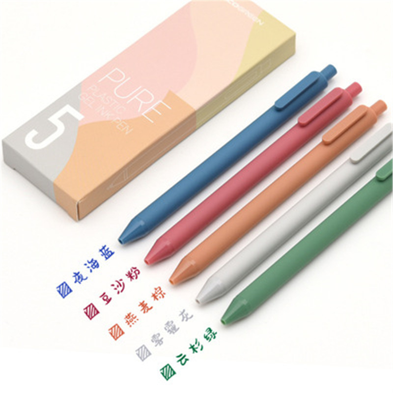 KACO Shuyuan プレスゲルペン 中国風 5本セット レトロカラーゲルペン ノート専用サインペン|undefined