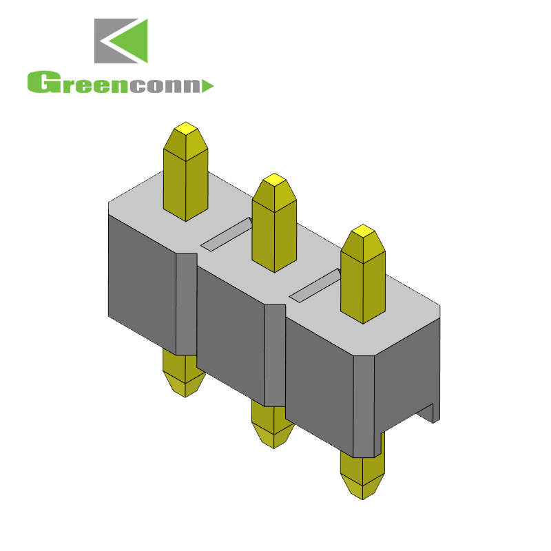 Greenconn连接器间距2.54mm单排排针连接器2P-40P垂直PCB通孔焊接