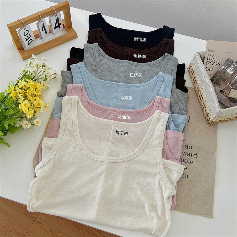 Ice Silk Wool Tencel Sleeveless Vest Lyocell Thin 2025 New Summer Outer Wear Slimming Look Suspender Top