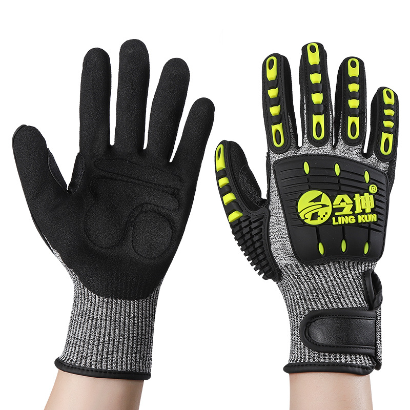 Guantes anticolisión y anticortes de cinco grados HPPE anti-corte, anti-racabo, anti-punchado, anti-choque, anti-impacto, anti-cortes