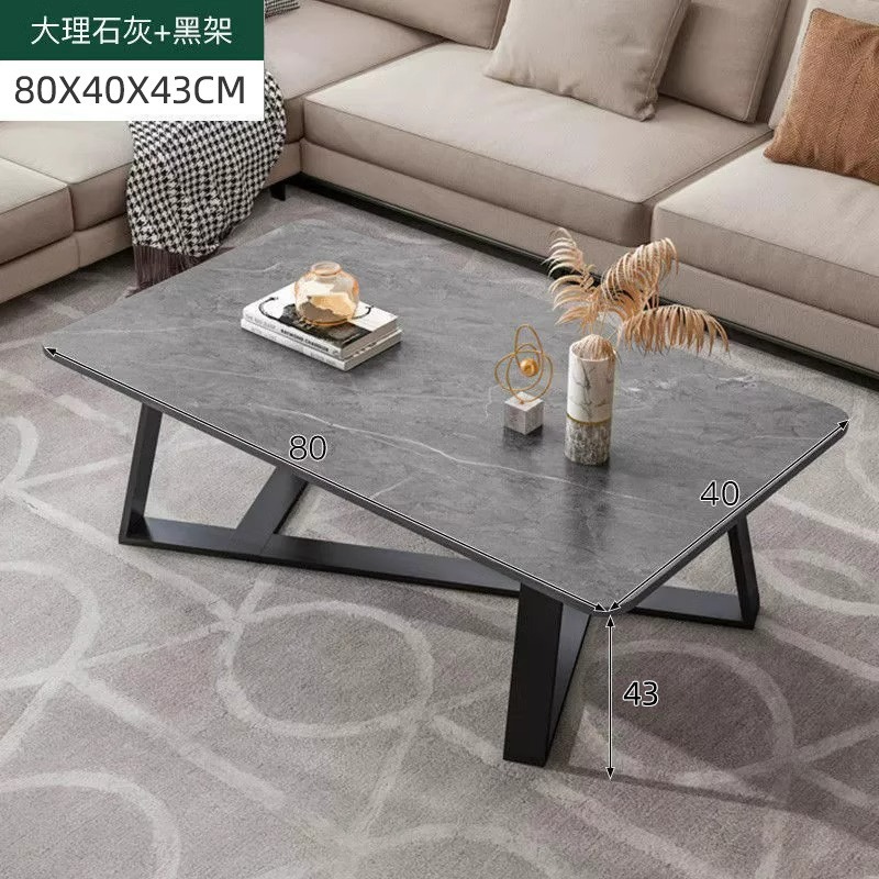 Mesa de té de mármol de lujo ligero italiano, sala de estar de estilo casual, pequeña mesa de casa, ángulo de aire minimalista