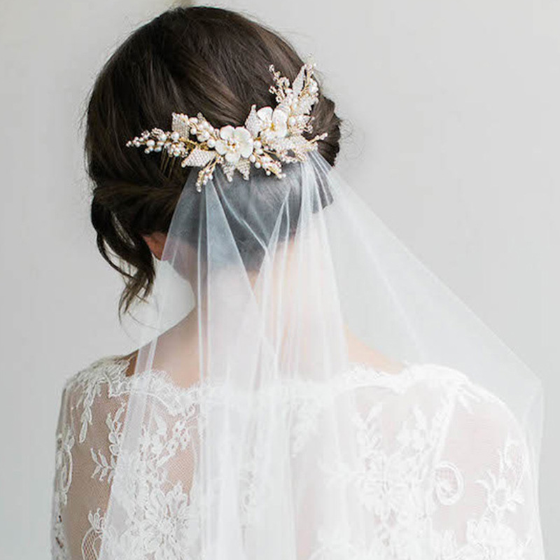 fleur de marie peigne  cheveux simple tte fleur millet perle perle noeud accessoires de mariagepicture4