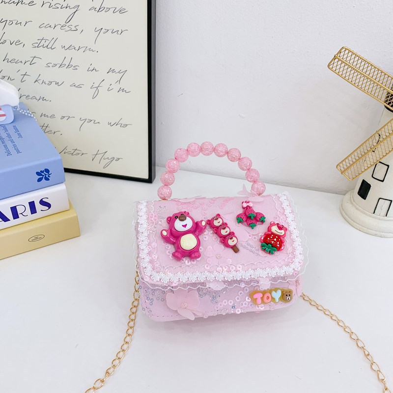 Princess Pearl bolso de cambio de verano nuevo pequeño bolso de niños de estilo de fragancia, niñas de moda bolso de hombro, bolso pequeño