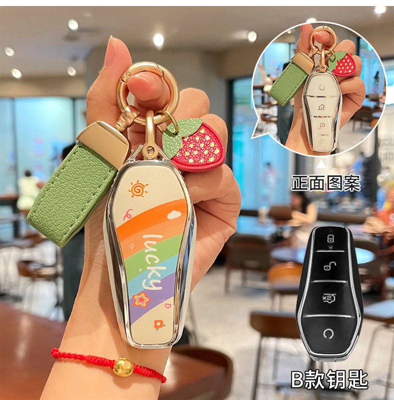 Suitable for Byd Dolphin Key Cover Han Ev Cartoon Pattern Seagull Destroyer 05 All-Inclusive Tpu Protective Shell Bag