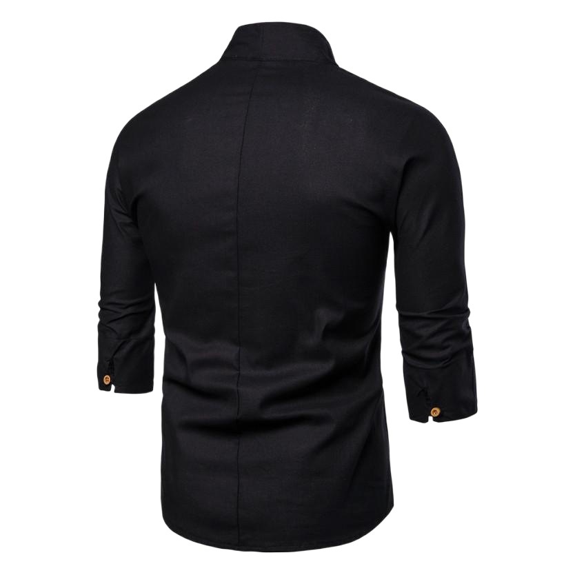 2019 verano nuevo estilo chino camisa de hombre moda suelta algodón Lino 3/4 manga hanfu moda ropa de hombre al por mayor