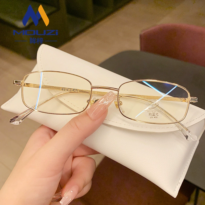 Tide, retro square golden glasses for men and women, internet celebrity