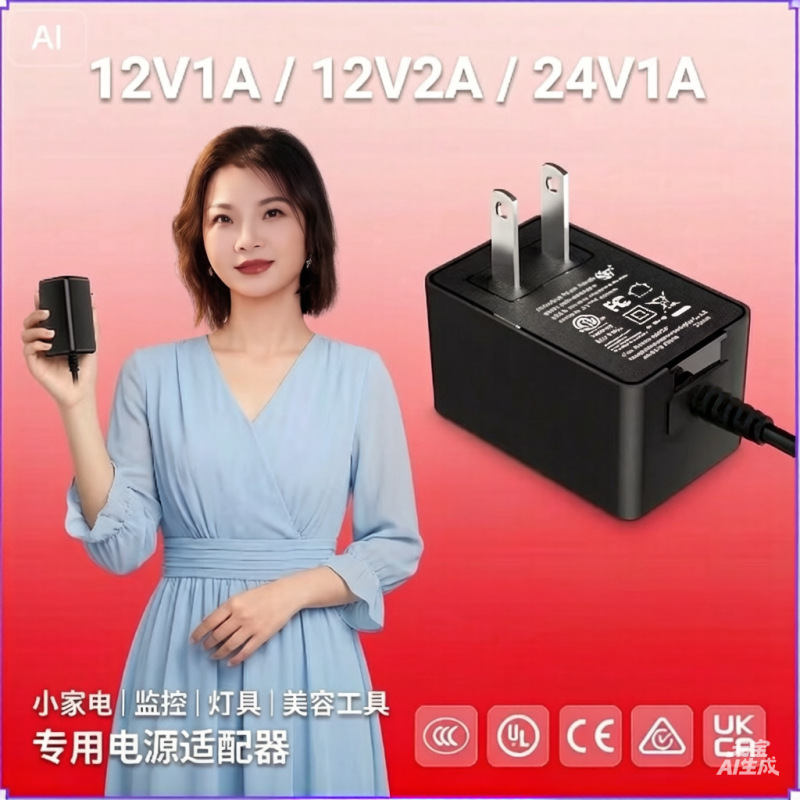 12V1A/2A Light Strip Monitoring Power Adapter Multi-National Certified 24V1A Small Appliance Lighting Power Supply Charger