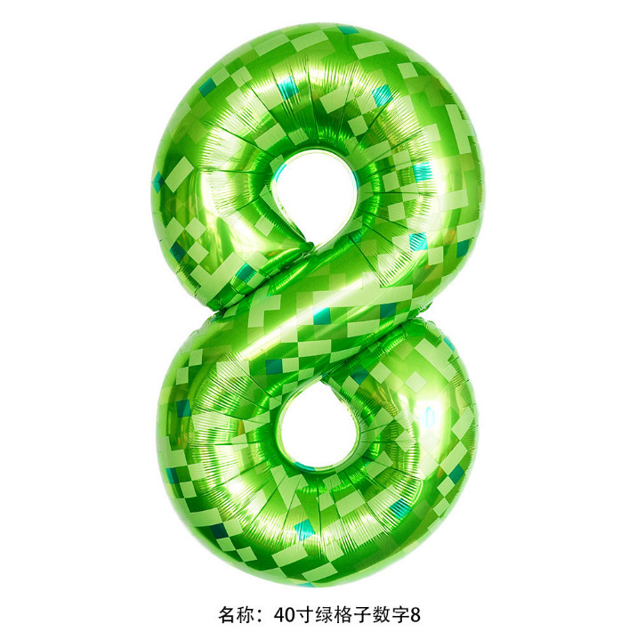 新しいクロスボーダー漫画スタイルのマインクラフトバルーンマインクラフトデジタルバルーン子供の誕生日パーティーの装飾|undefined