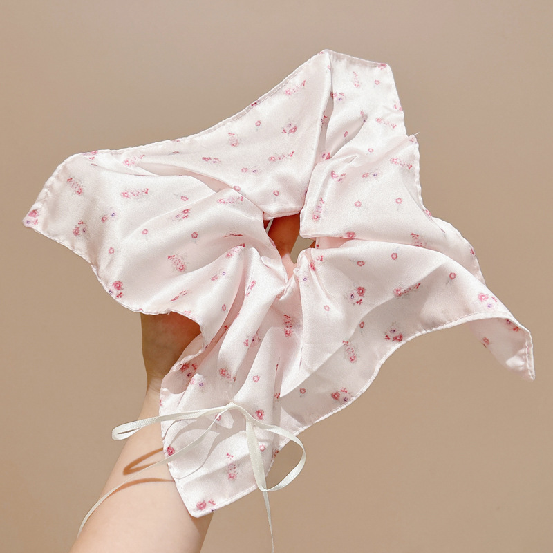 Lazo para el cabello de intestino grueso rayado coreano para mujer, sensación de alto nivel, cuerda para el cabello de cola de caballo, banda de goma para la cabeza para niñas, cuerda para la cabeza de gran tamaño, accesorios para el cabello de flores para la cabeza