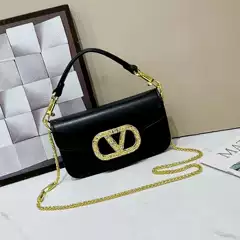 Cross-border Crystal Diamond Buckle Sliding Chain Bag Star Same Style Handbag Light Luxury Shoulder Crossbody Bag High-end Trendy Bag
