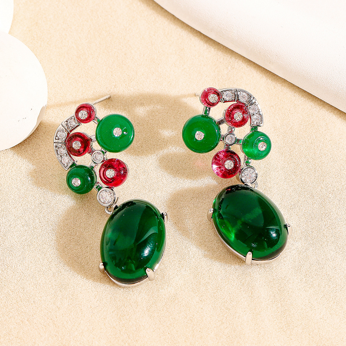 elegant fashionable trend earrings drop-shaped