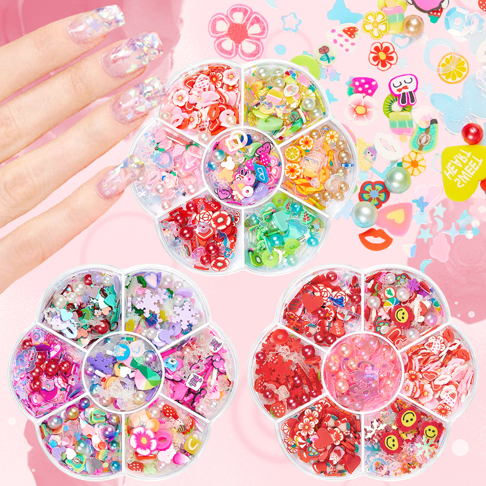 Sucré Forme De Cœur Fleur Paillette Accessoires Pour Ongles 1 Jeu display picture 5