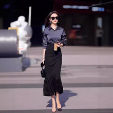 春季穿搭通勤名媛女装高端轻熟御姐风收腰遮肚子显瘦职业衬衫套装