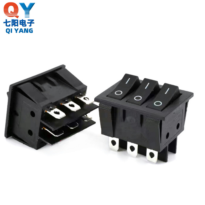 KCD9 电饭锅取暖器6脚2档三联黑色 D3三连船型开关大电流电源开关