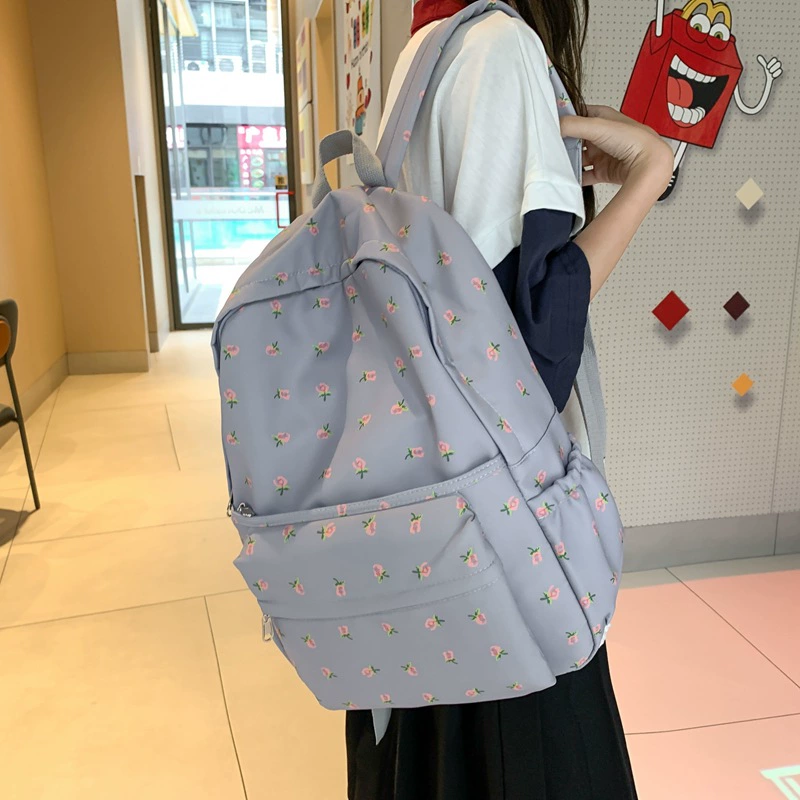 Backpack, brand shoulder bag, Japanese school bag, floral print, for students