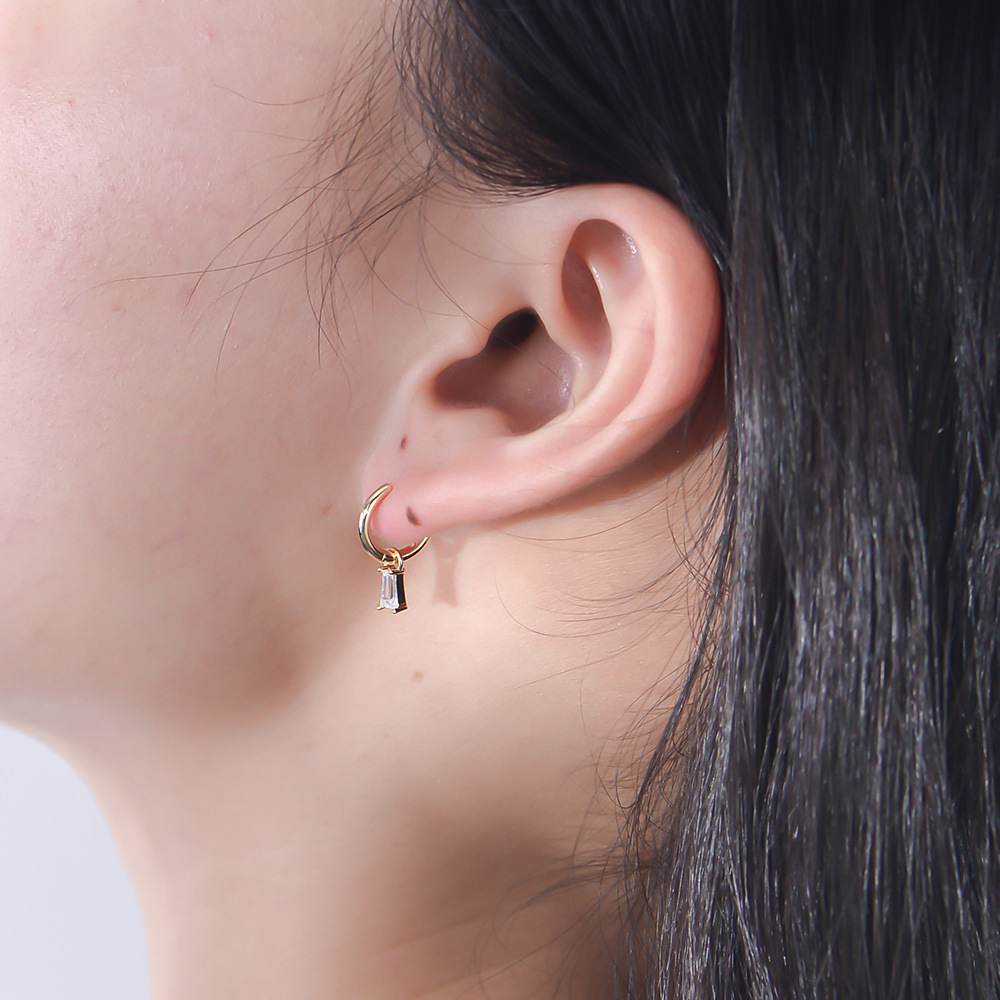 Dangling Earrings Classification 1 Pair 925 Sterling Silver Zircon Geometric Dangling Earrings