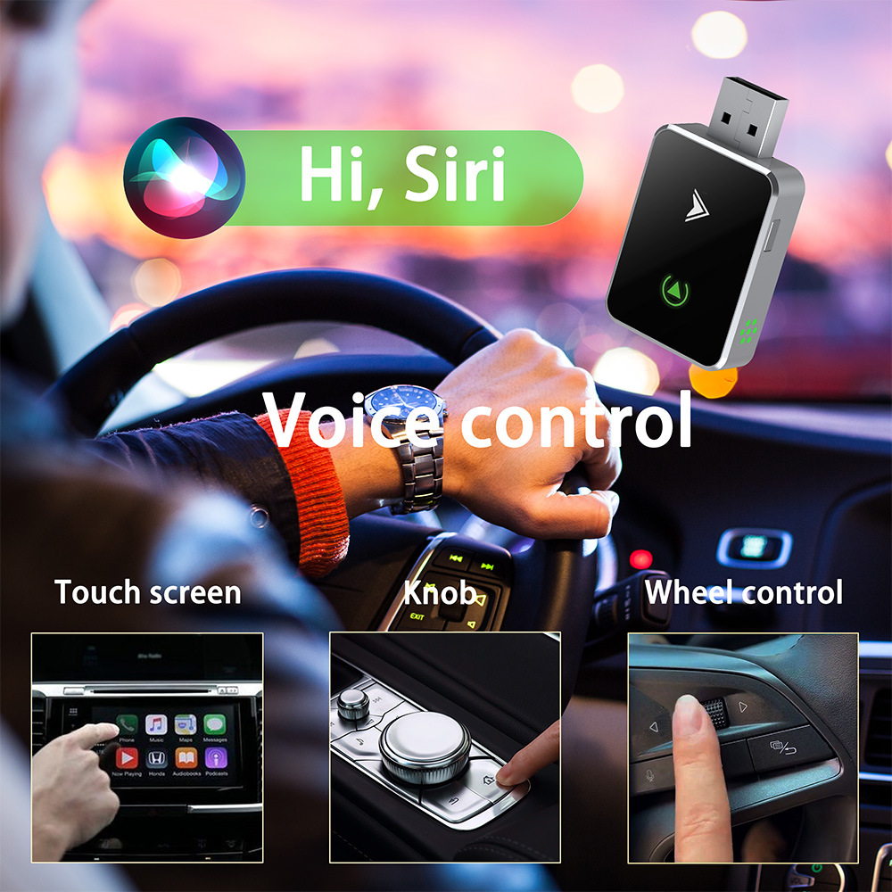 Cross-Border Hot-Selling Wireless Carplay Box Android Auto 2-in-1 Smart Car Interconnection Carplay Adapter