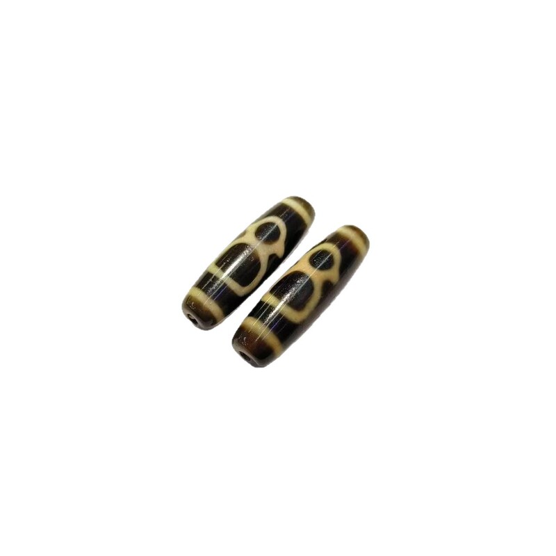 源头工厂老台湾工艺12*38mm天珠牙黄风化包浆文玩收藏批发【A级】|undefined