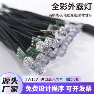 定制透明灯珠LED全彩外露灯2811圣诞节灯串节日氛围全彩像素灯串