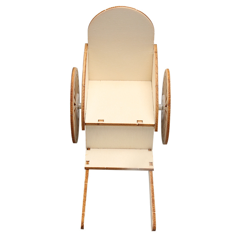 Hecho a mano DIY rickshaw de madera carro humano niños estudiante de escuela primaria Ciencia y Tecnología pequeña producción experimento científico juguetes de enseñanza