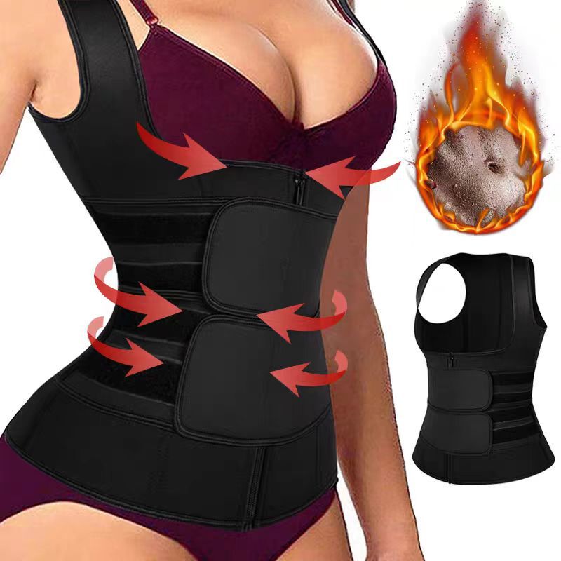 Cross-Border Shapewear Body Shaping and Protective Corset for Women with Zipper Double Waist Shaper and Waist Support Vest