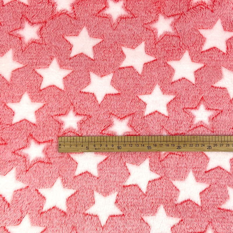 来图来样定做法兰绒胶印大五角星珊瑚绒宠物地垫家居鞋帽家纺面料