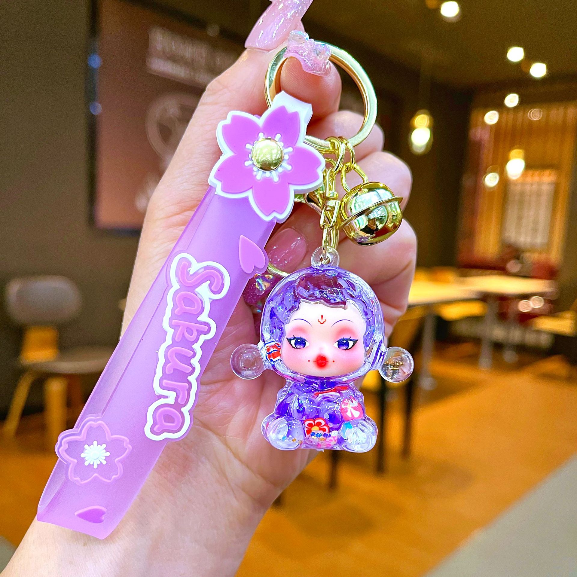 Llavero red acrílico con arena flotante