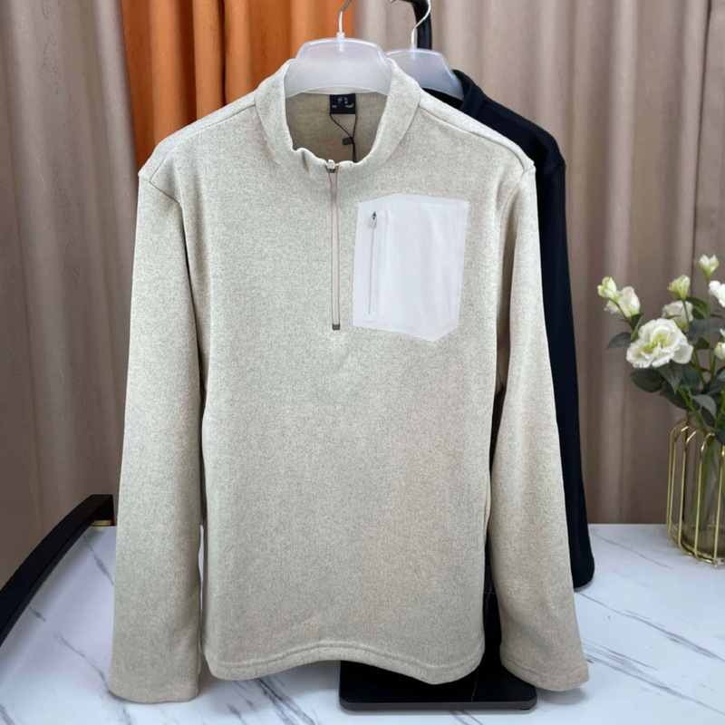 Kajia warm knitted sweater with half-zip, Kajia men's fleece jacket, small tree design knitted cardigan jacket for men Kajia warm knitted sweater with half-zip, Kajia men's fleece jacket, small tree design knitted cardigan jacket for men
