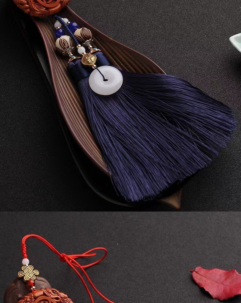Car pendant safety sign peach wood access safety pendant car interior ornaments car men's high-end safety pendant