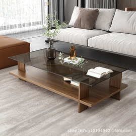 钢化玻璃茶几小户型客厅家用现代简约办公室正方形茶桌网红ins风