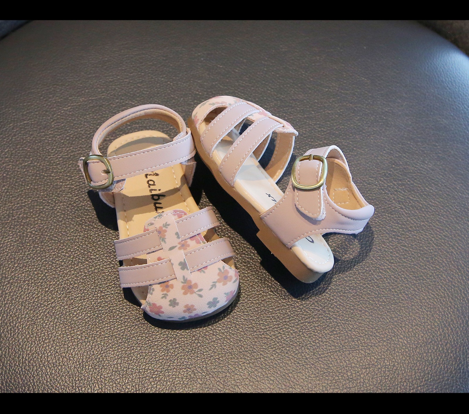Sandales à fleurs pour bébé fille avec semelle souple_voghion.com