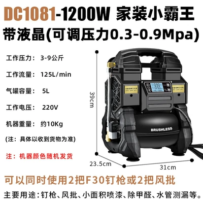Portable Small Oil-Free Silent Hava kompressorları - dc1081-5l-with-lcd-adjustable