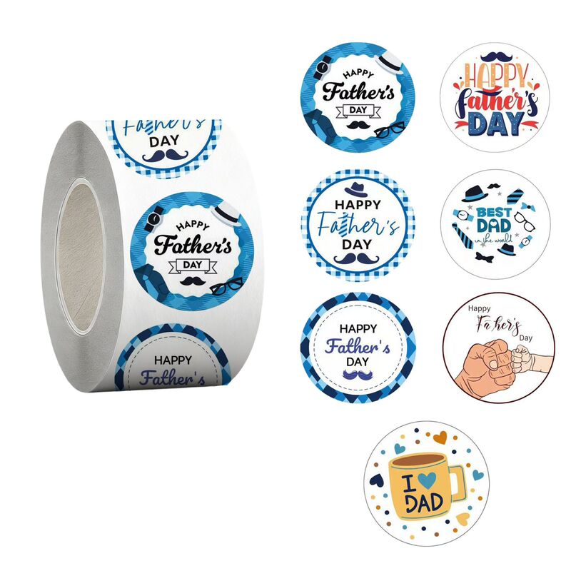 500 Father's Day Decorative Stickers, Baking Gift Box Sealing Labels, Self-Adhesive Stickers 500 Father's Day Decorative Stickers, Baking Gift Box Sealing Labels, Self-Adhesive Stickers