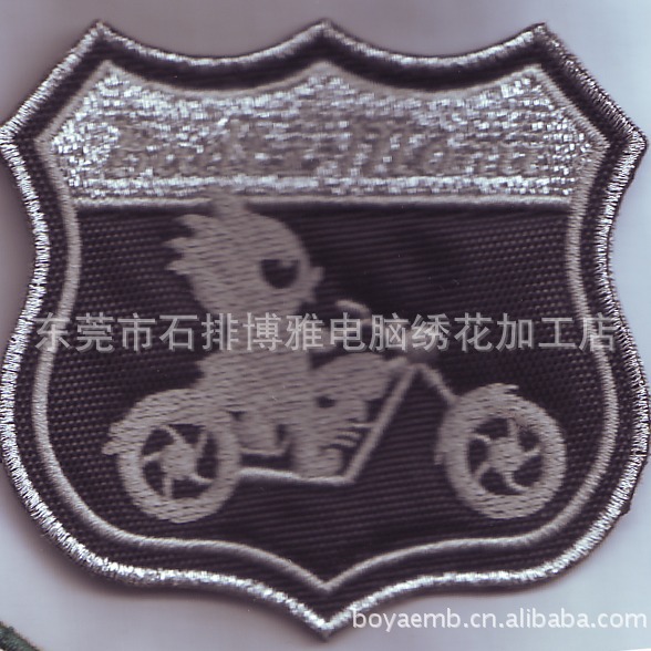 专业电脑刺绣厂家供应优良银色 刺绣章 欢迎客户咨询订购
