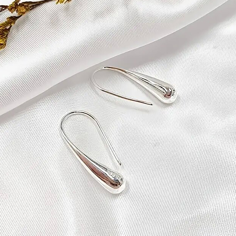 8g Weight Copper Ear Needle Material Earrings Classification 1 Pair Quantity Travel, Street, Shopping Occasion Copper Material U Shape, Water Droplets Pattern Women's Gender Plating Design Basic, Streetwear, Cool Style Style 1 Pair Basic Streetwear Cool Style U Shape Water Droplets Plating Copper Earrings 4