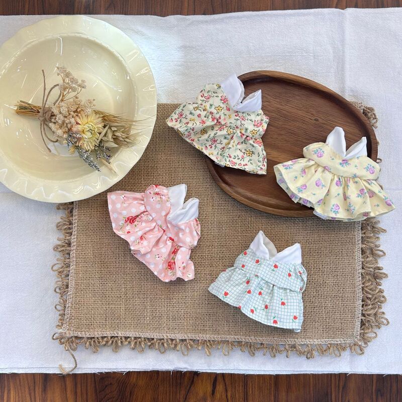 10cm Doll Clothes 17cm Cotton Doll Floral Dress Replacement Outfit Kt Cat DIY Accessories Dimoo Outfit Replacement
