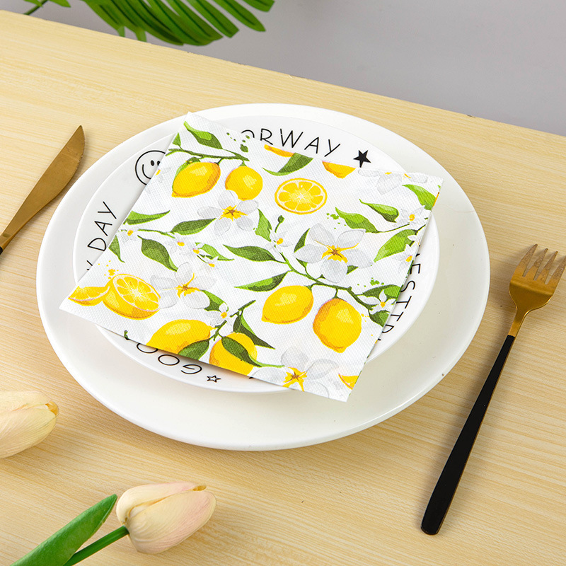 Fruit birthday party theme decorative paper towel cross-border printing napkin assembly celebration square tissue manufacturers wholesale