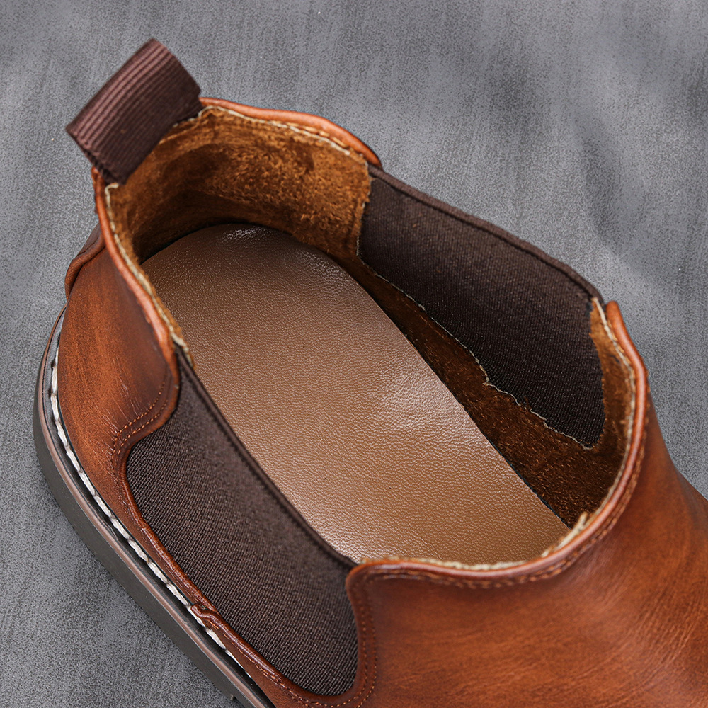 Herren Britische Herrenschuhe Polnische Farbe Mode Retro Herren Übergröße Stiefeletten Stiefeletten_voghion.com