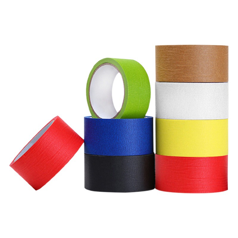 Pintura en aerosol decorativa de enmascaramiento de alta viscosidad en color, cinta de papel de textura de una cara con separación de color, puede escribir y pintar fabricantes de origen