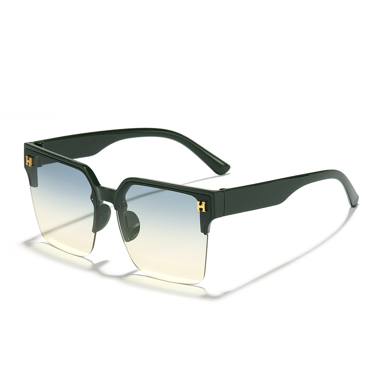 Nuevo estilo coreano H-carta elegante medio marco cara-mirando pequeña moda todo partido al aire libre UV a prueba de gafas de sol
