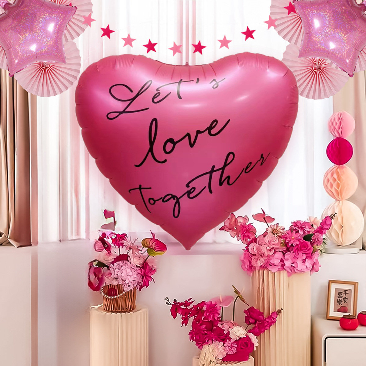 60 pulgadas gran globo de amor, día de San Valentín, globo de confesión, globo de decoración de boda gigante rosa roja