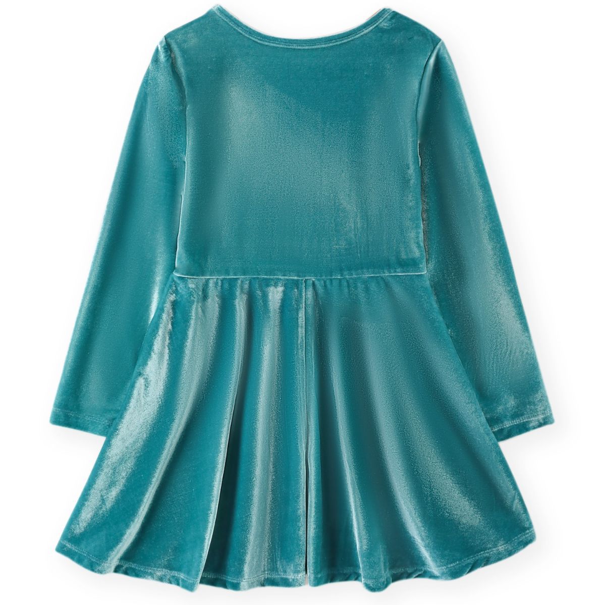 Robe en velours à manches longues pour filles, couleur unie, à volants, de couleur unie, de taille moyenne à grande, produite pour le compte, nouvelle collection populaire, prix spécial_voghion.com