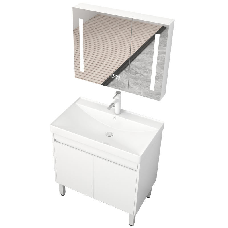 gabinete de baño de madera sólida tipo piso lavabo gabinete combinación cerámica lavabo todo en uno lavabo lavabo lavabo profundo lavabo