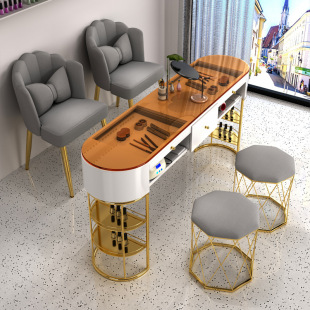 Nordic Ins Internet Celebrity Manicure Table and Chair Set, Light Luxury Japanese Style Single or Double Manicure Table, Light Luxury Style, Special Economical Type