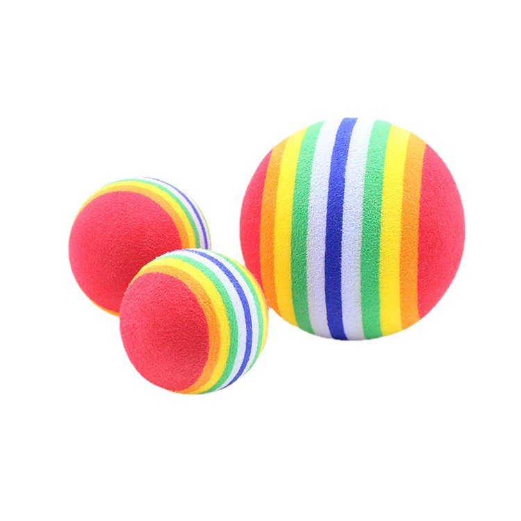 Styrofoam ball, rainbow elastic sponge toy, pet, cat