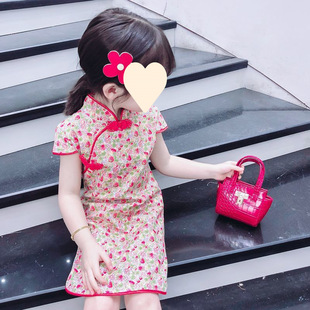 Girls' Cheongsam New Children's Summer Dress Cheongsam Children's Fashionable Children's Hanfu New Chinese-Style Dress