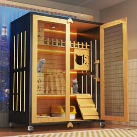 铁网猫别墅室内不占地家用豪华猫屋猫窝四季通用阳台猫笼子猫爬架