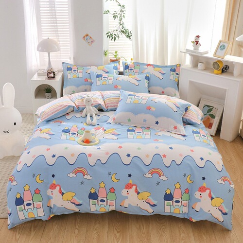 Pure Cotton Four-Piece Set 100% Pure Cotton Four-Piece Set All-Cotton Air Jet Bedspread Set Three-Piece Set Single or Double Student Dormitory