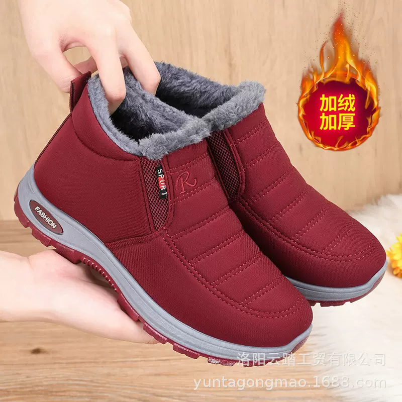 新款棉鞋情侣男女老北京加绒保暖短靴休闲棉靴跨境雪地靴女