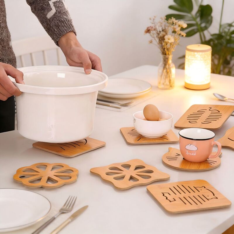 Wholesale household wooden dish anti-scalding mat kitchen table tray bowl coaster padded dining table non-slip heat insulation mat Wholesale household wooden dish anti-scalding mat kitchen table tray bowl coaster padded dining table non-slip heat insulation mat
